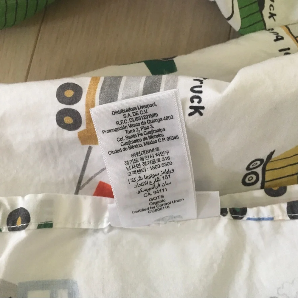 Pottery barn busy trucks organic sheet set